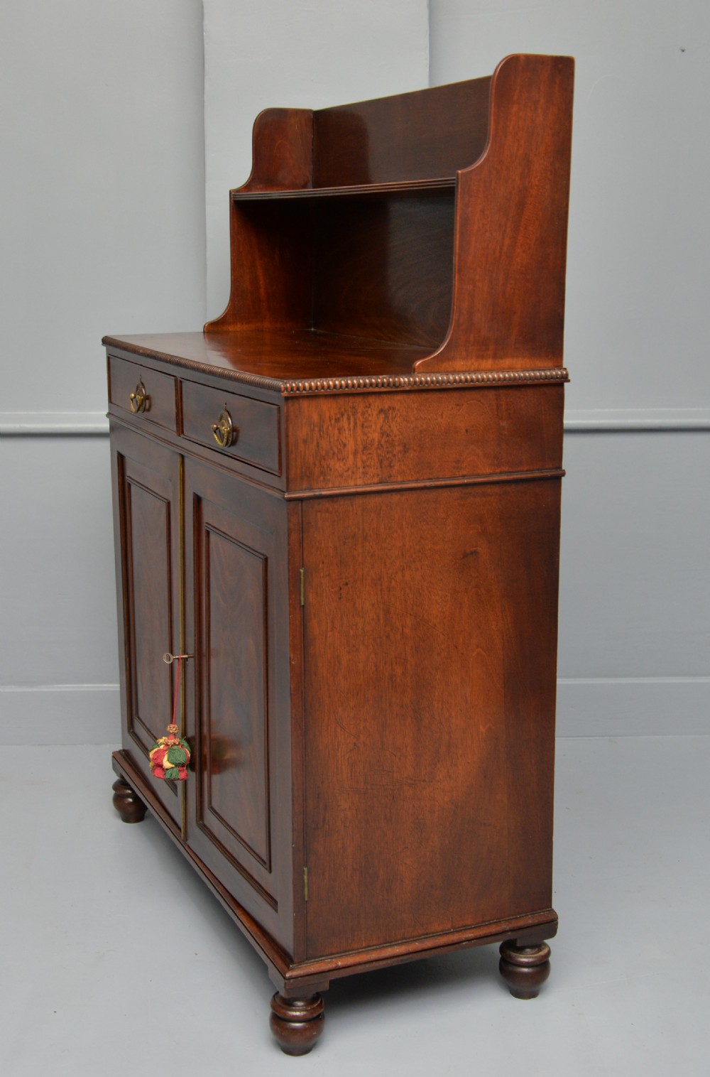 Elegant Regency Mahogany Chiffonier Bookcase Cabinet View XII