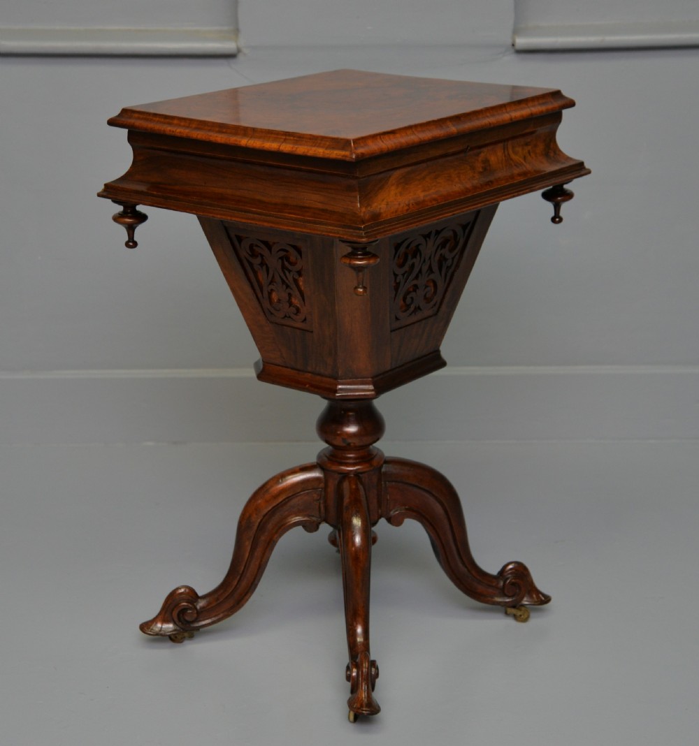 Victorian Burr-Walnut Sewing Work Table View II