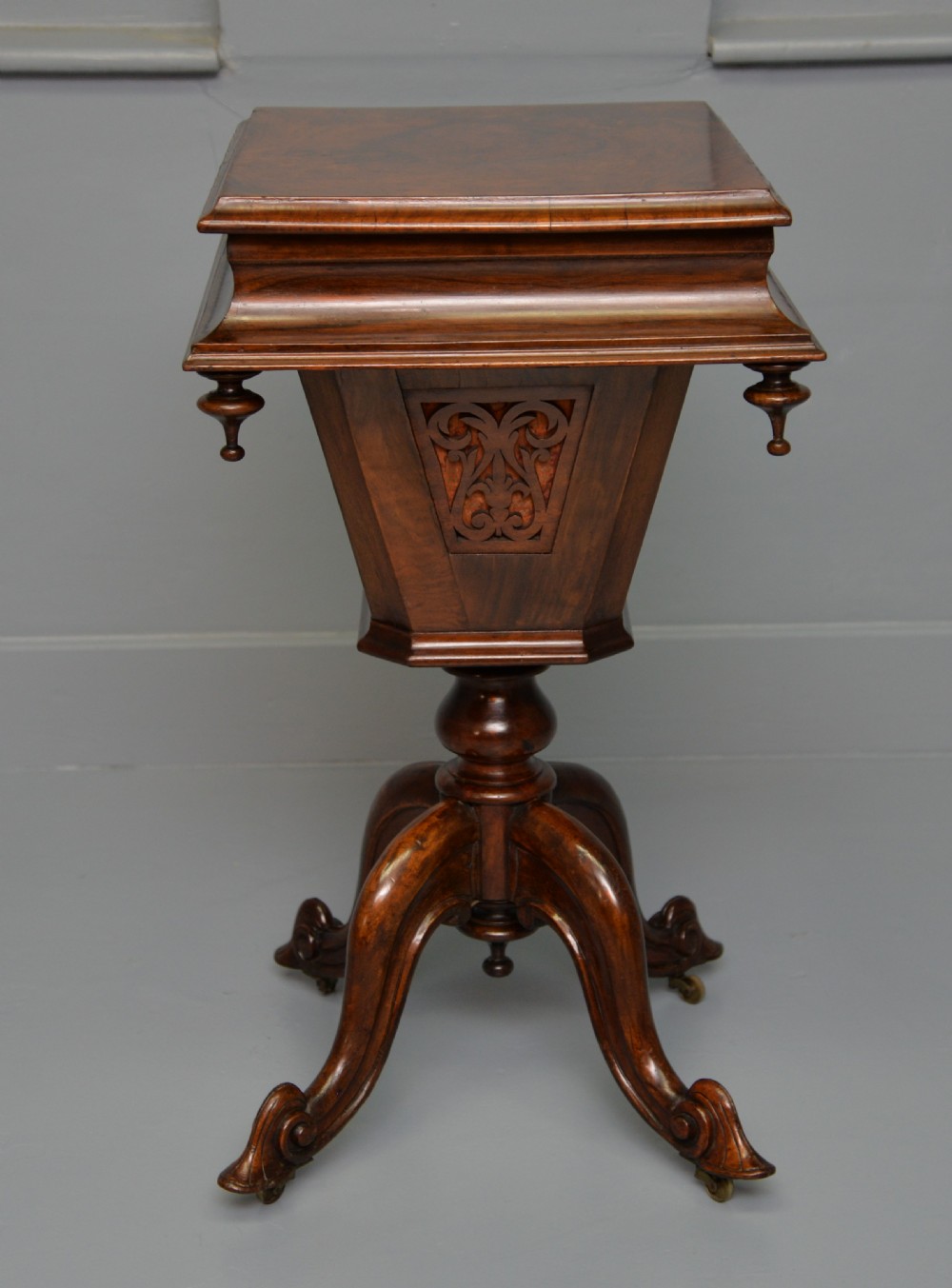 Victorian Burr-Walnut Sewing Work Table View III