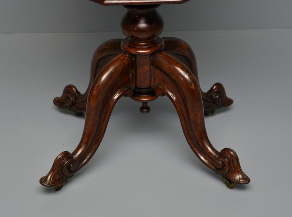 Victorian Burr-Walnut Sewing Work Table View VI