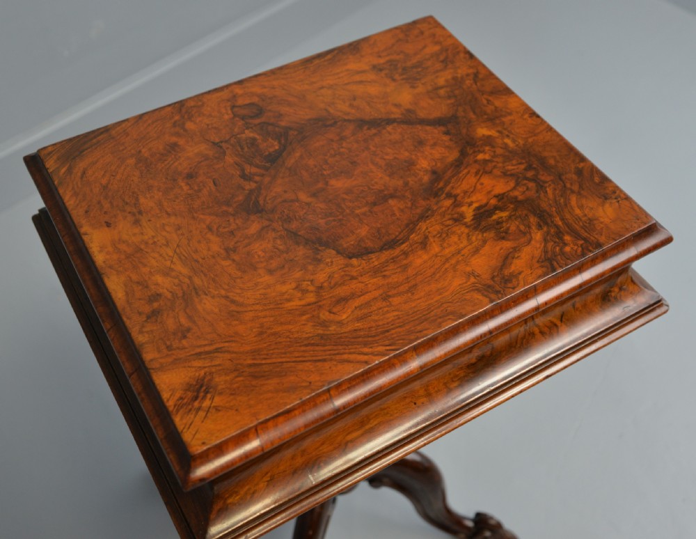 Victorian Burr-Walnut Sewing Work Table View XIV