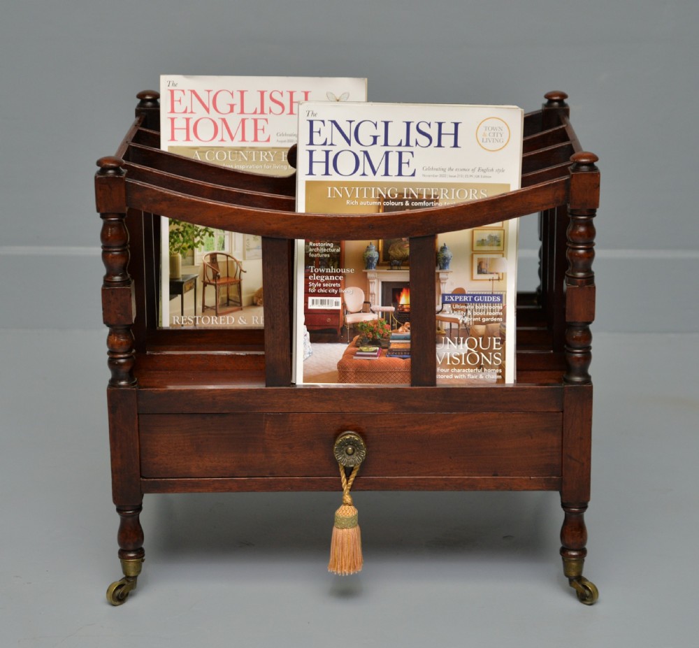 Regency Mahogany Canterbury Magazine Stand / Rack / Music Stand View II