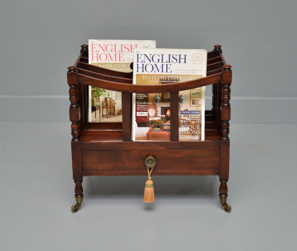 Regency Mahogany Canterbury Magazine Stand / Rack / Music Stand View IV