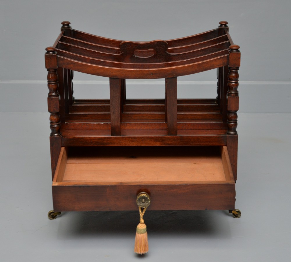 Regency Mahogany Canterbury Magazine Stand / Rack / Music Stand View V