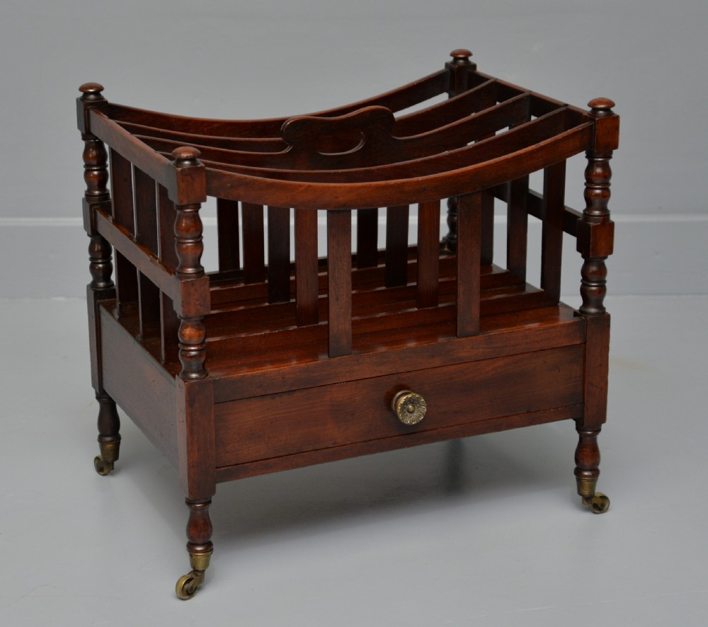 Regency Mahogany Canterbury Magazine Stand / Rack / Music Stand View VI