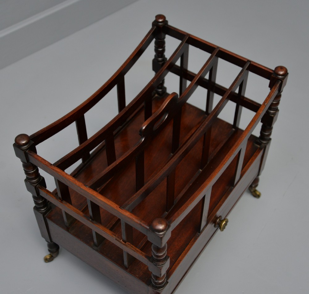Regency Mahogany Canterbury Magazine Stand / Rack / Music Stand View XI