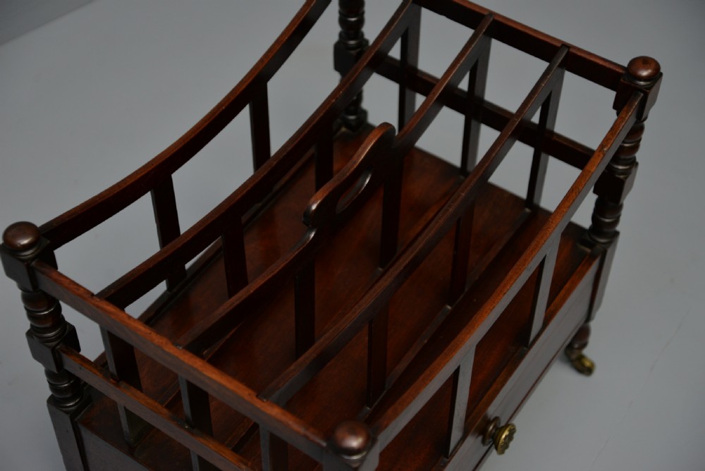 Regency Mahogany Canterbury Magazine Stand / Rack / Music Stand View XII