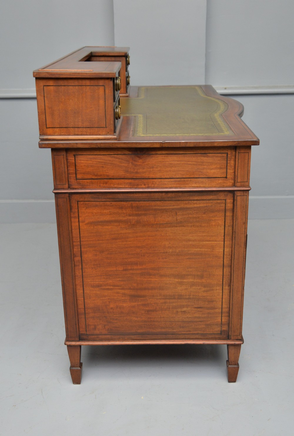 Elegant Edwardian Mahogany Leather Top Writing Desk View VII
