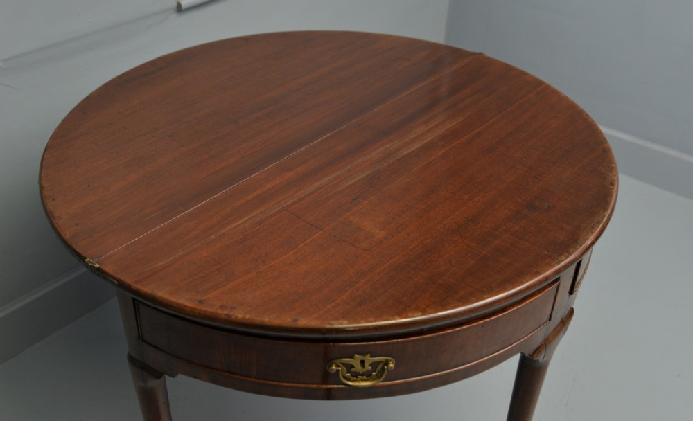 Rare George II Mahogany Swing Drawer Demi-Lune Tea Table Side Table View XXII