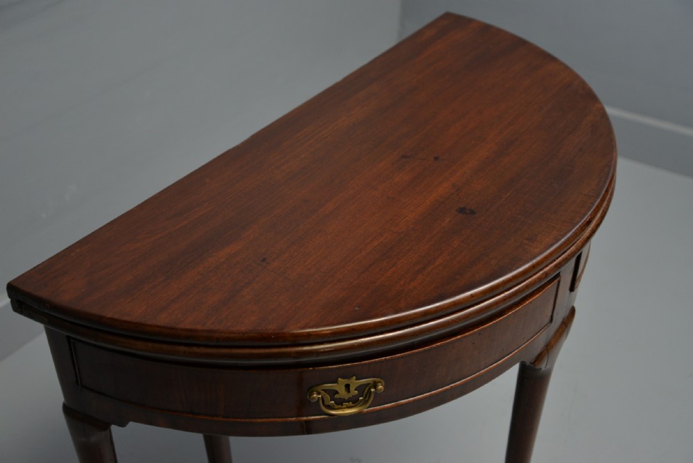 Rare George II Mahogany Swing Drawer Demi-Lune Tea Table Side Table View XXIII