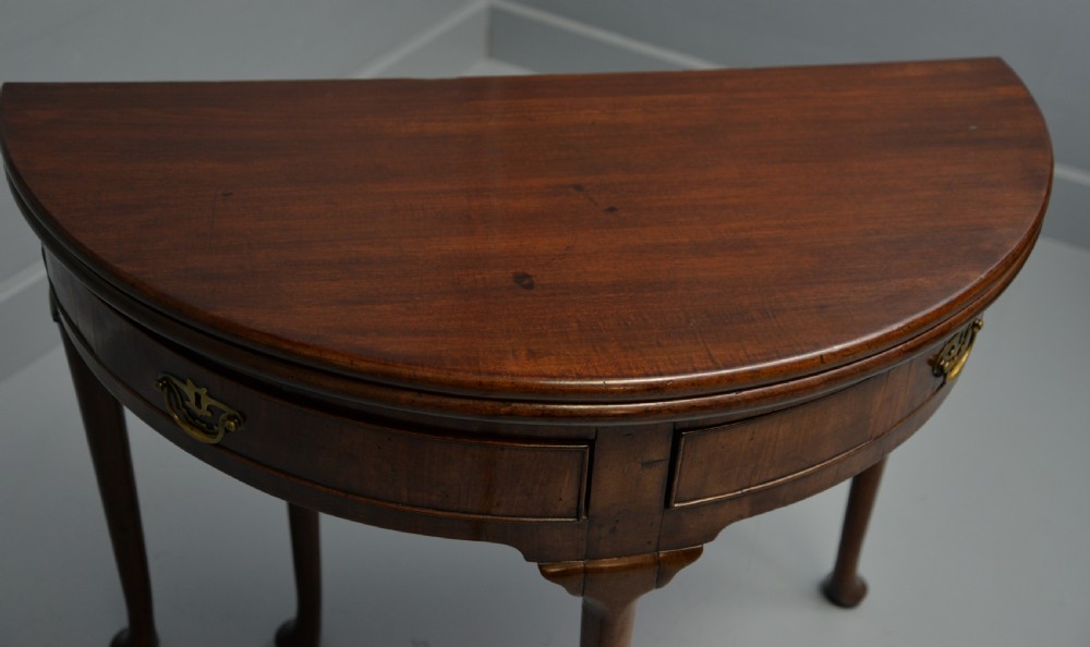 Rare George II Mahogany Swing Drawer Demi-Lune Tea Table Side Table View XXIV