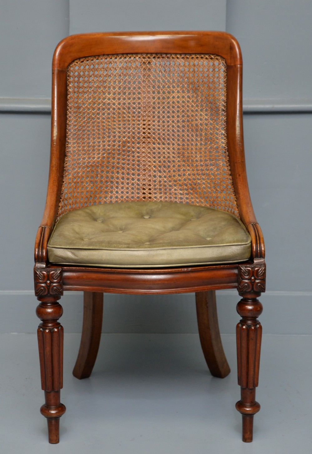 William IV Mahogany Bergere Library Chair C1830 View III