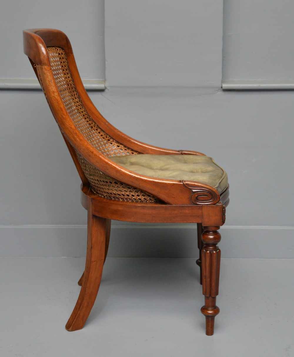 William IV Mahogany Bergere Library Chair C1830 View IV