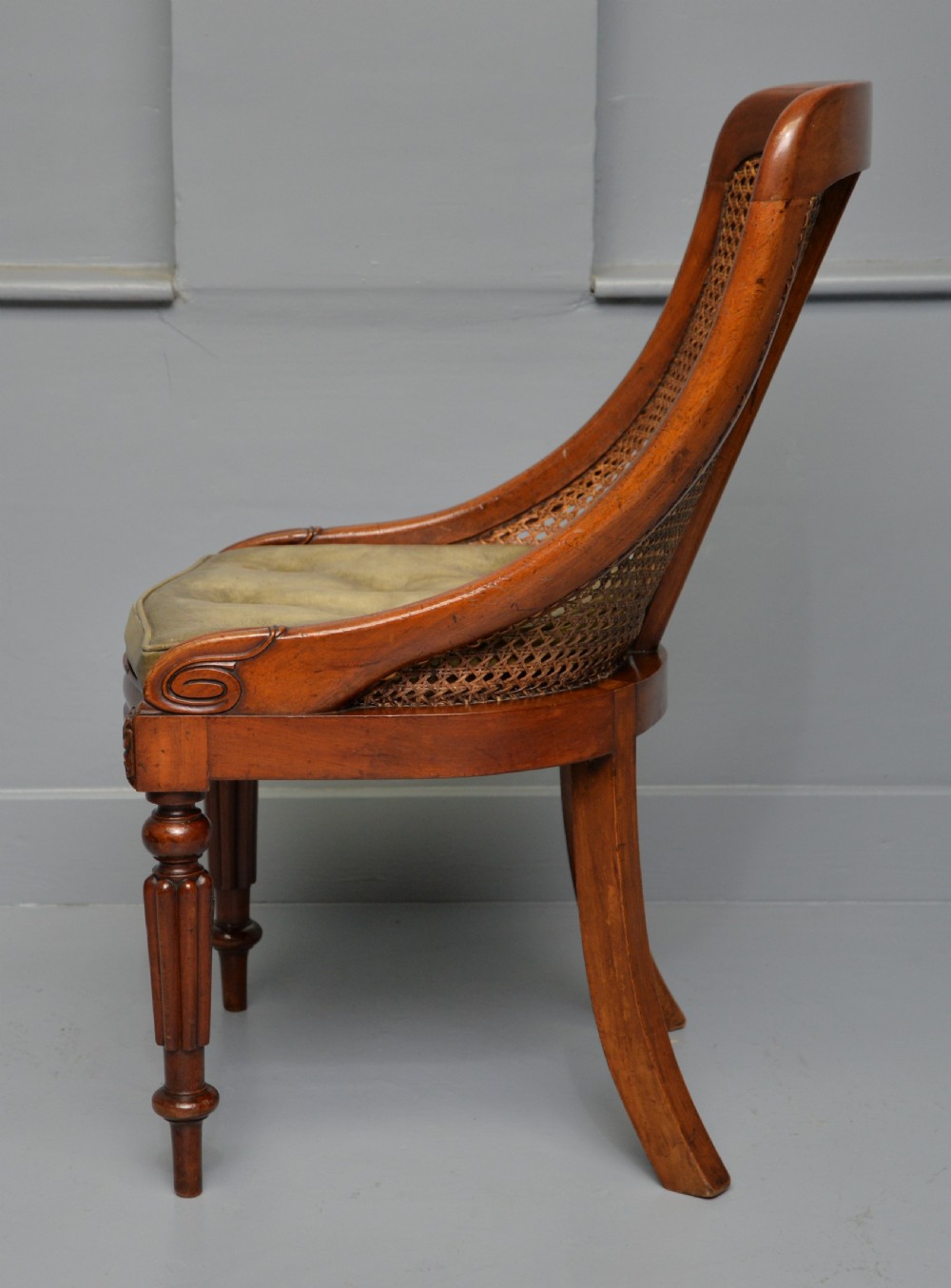 William IV Mahogany Bergere Library Chair C1830 View VI