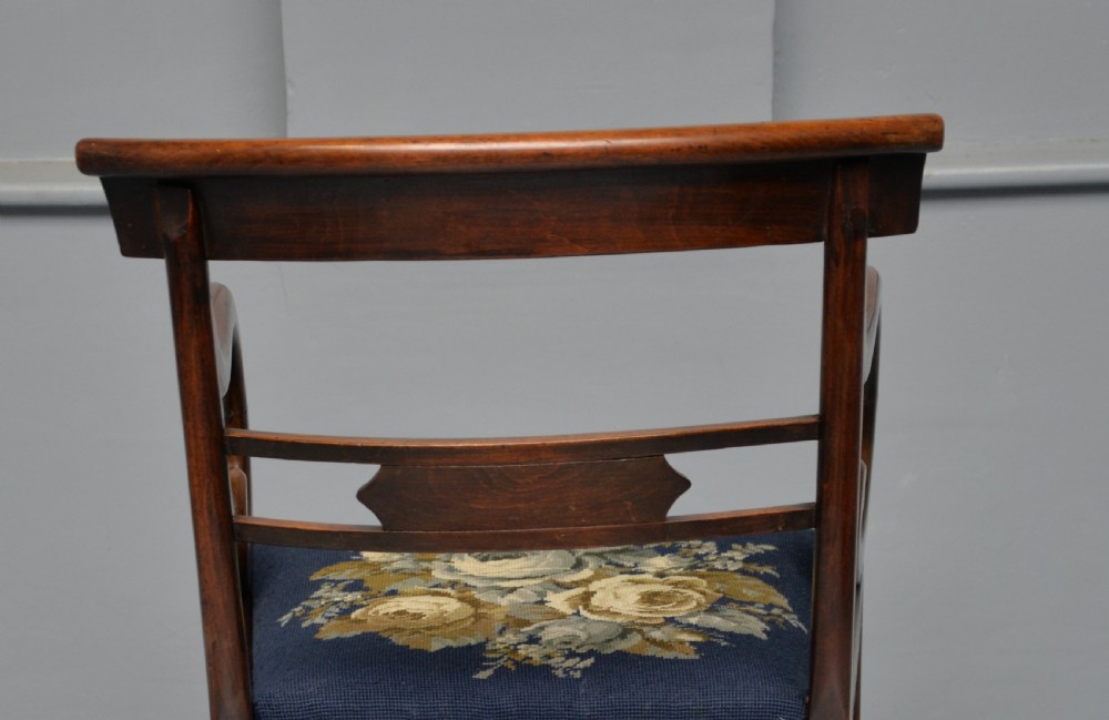 Regency Brass Inlaid Mahogany Elbow Desk Chair View VI