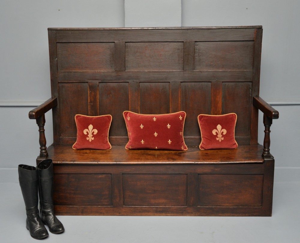 18th Century Georgian Oak Box Settle View II