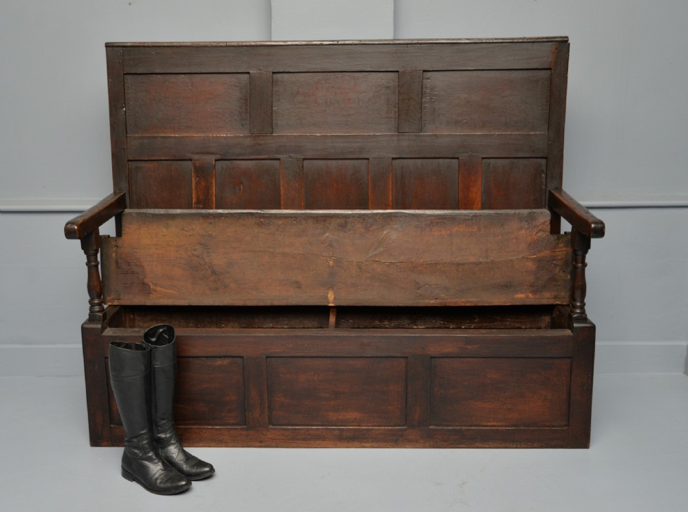 18th Century Georgian Oak Box Settle View III