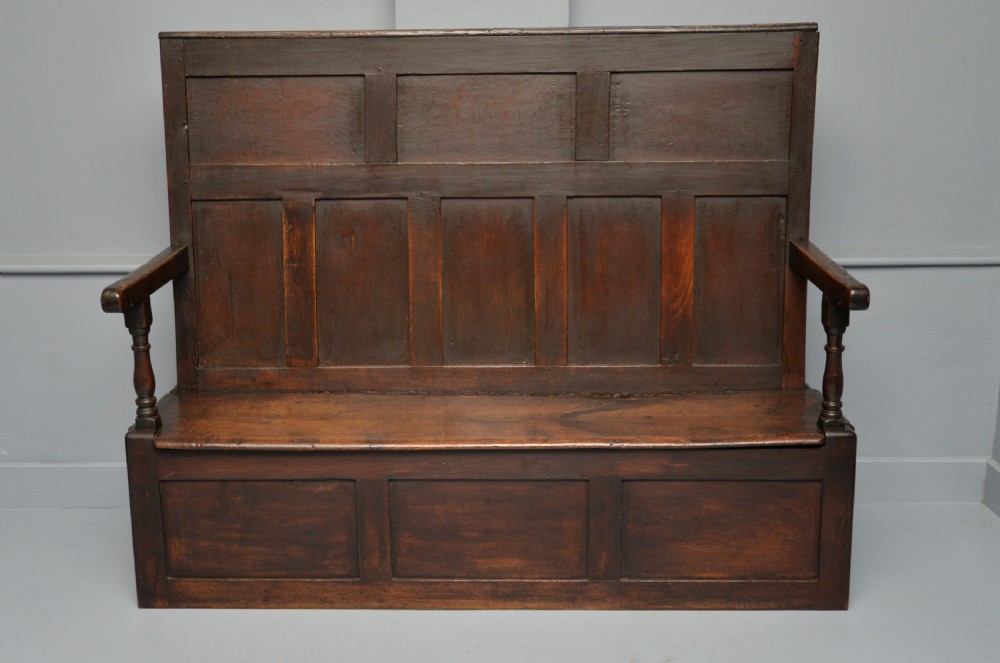 18th Century Georgian Oak Box Settle View IV