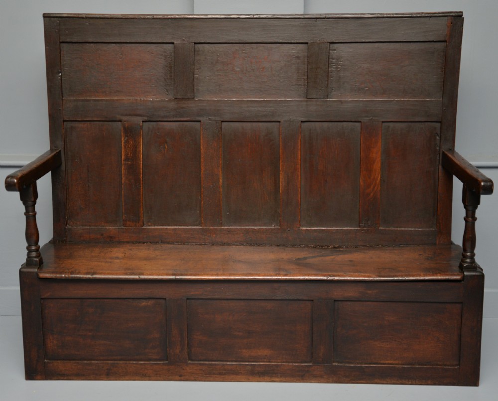 18th Century Georgian Oak Box Settle View V