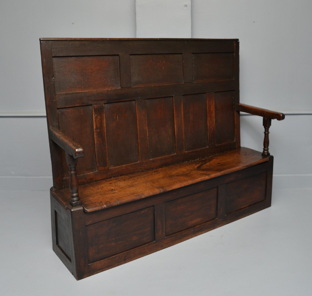 18th Century Georgian Oak Box Settle View VIII