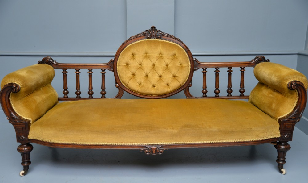Victorian Walnut Show Frame Sofa View V