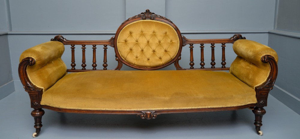Victorian Walnut Show Frame Sofa View VI