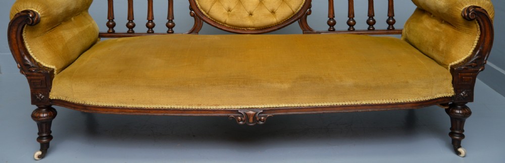 Victorian Walnut Show Frame Sofa View VII