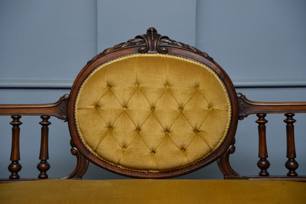 Victorian Walnut Show Frame Sofa View X
