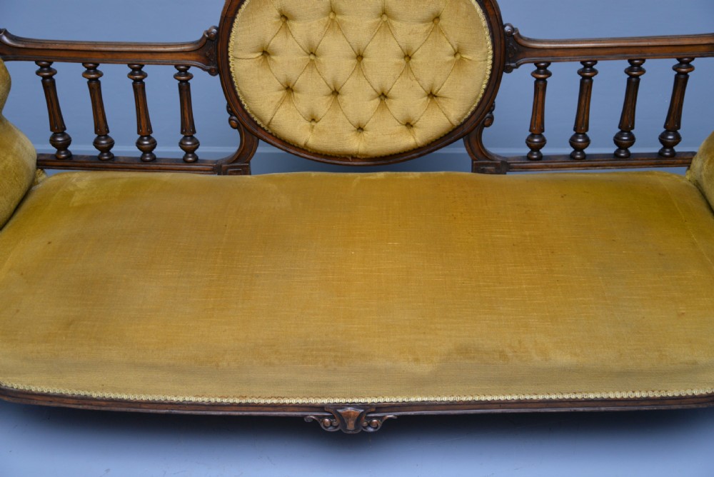 Victorian Walnut Show Frame Sofa View XII