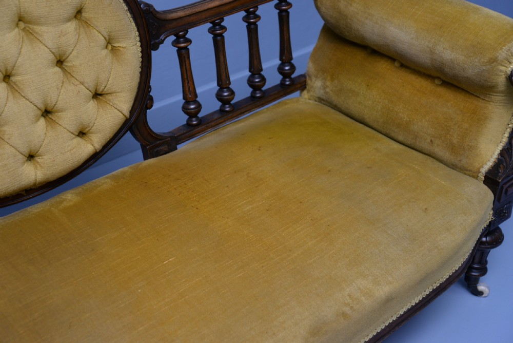 Victorian Walnut Show Frame Sofa View XIII