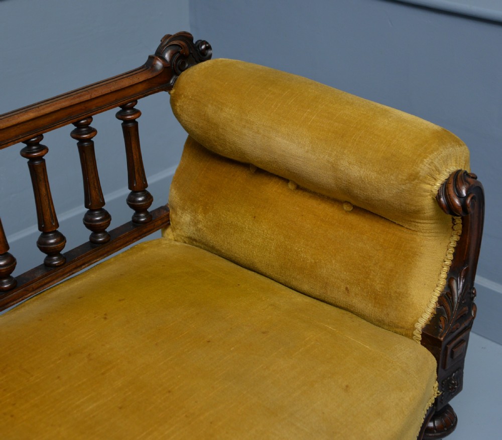 Victorian Walnut Show Frame Sofa View XIV