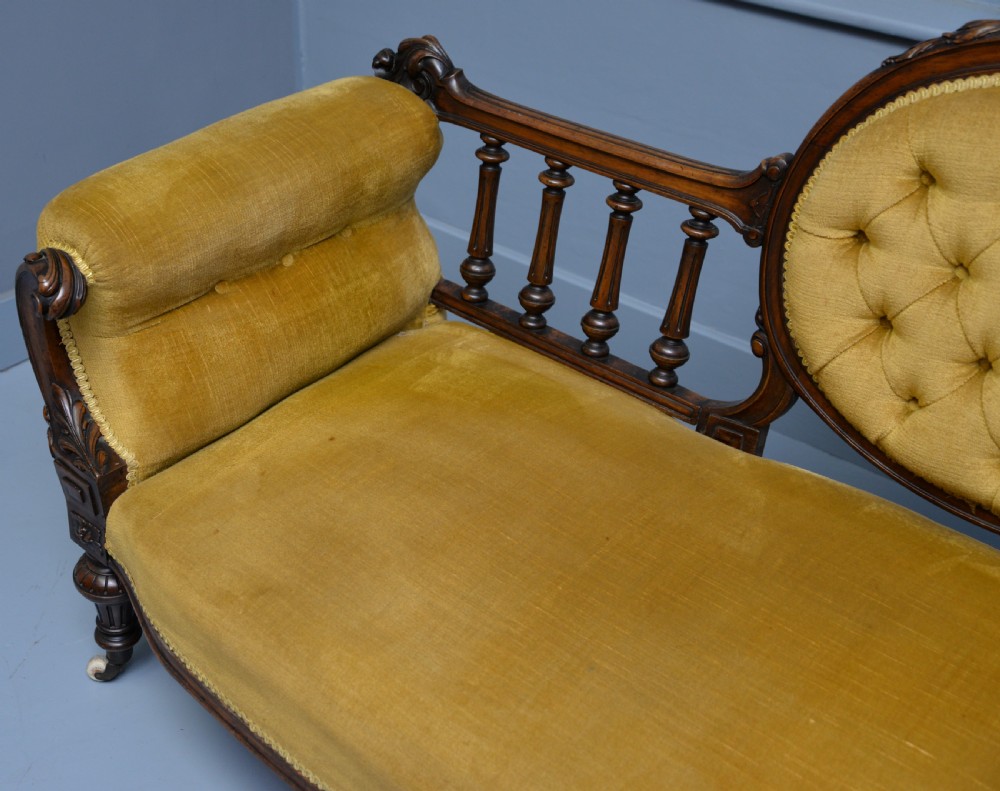 Victorian Walnut Show Frame Sofa View XV