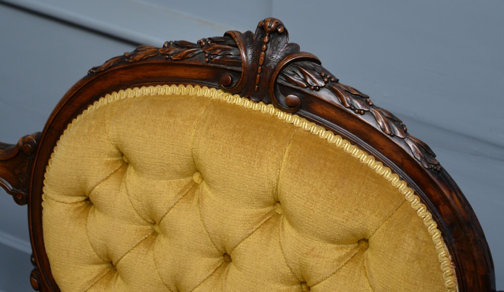 Victorian Walnut Show Frame Sofa View XVIII