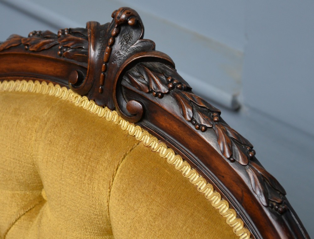 Victorian Walnut Show Frame Sofa View XIX