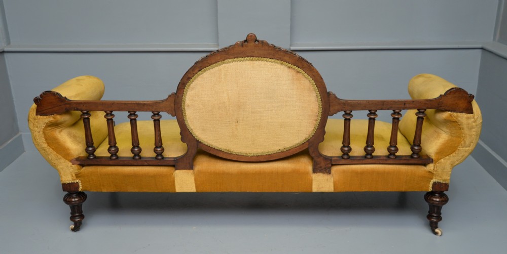 Victorian Walnut Show Frame Sofa View XXI