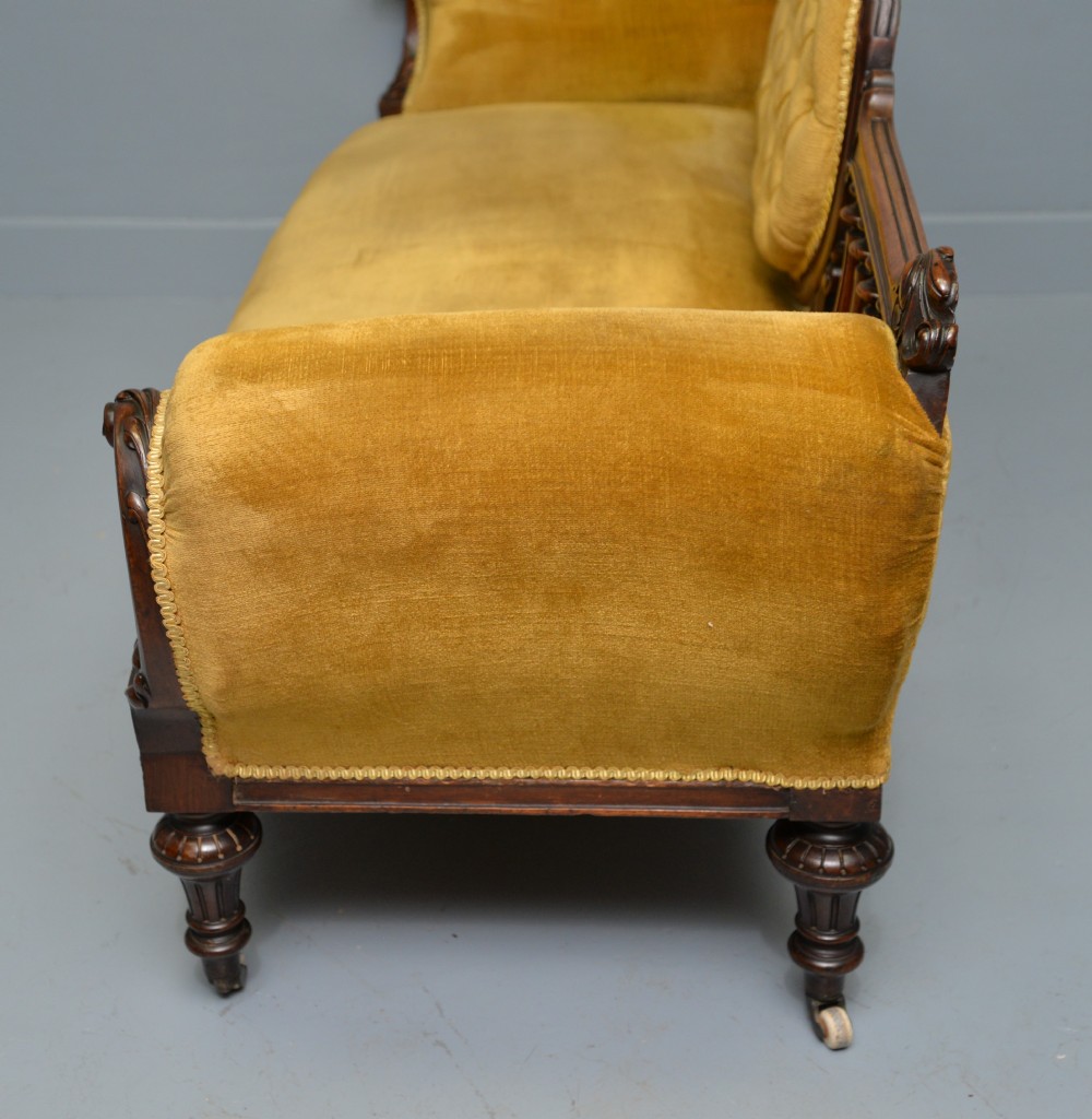 Victorian Walnut Show Frame Sofa View XXII