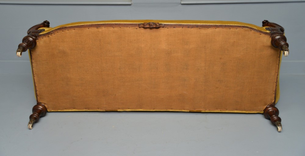 Victorian Walnut Show Frame Sofa View XXIII