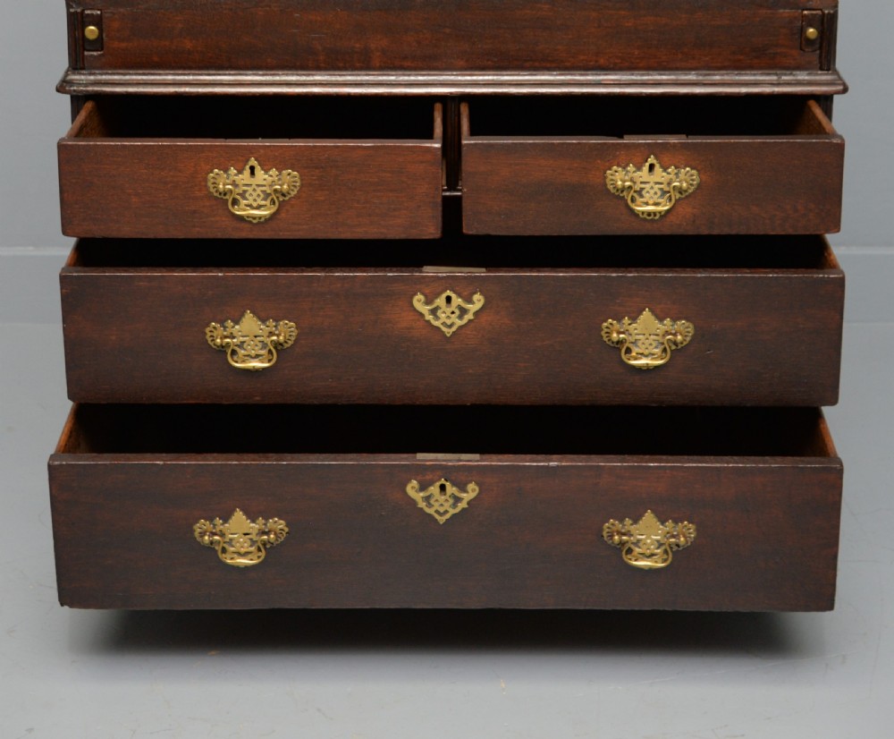 Early 18th Century Solid Oak Bureau Bookcase Cabinet View XVII