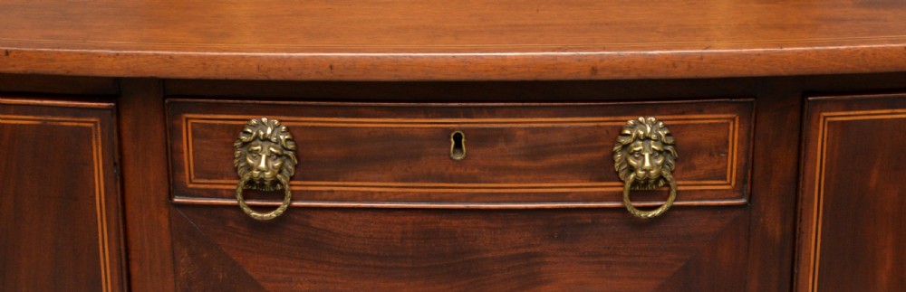George III Georgian Mahogany Inlaid Bow-Front Sideboard View VIII