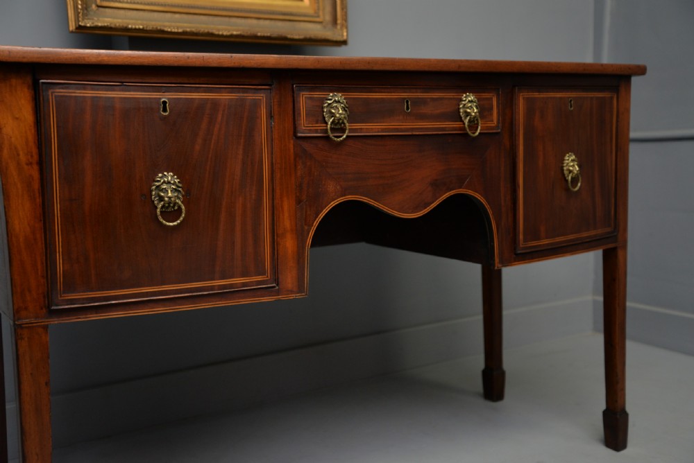 George III Georgian Mahogany Inlaid Bow-Front Sideboard View X