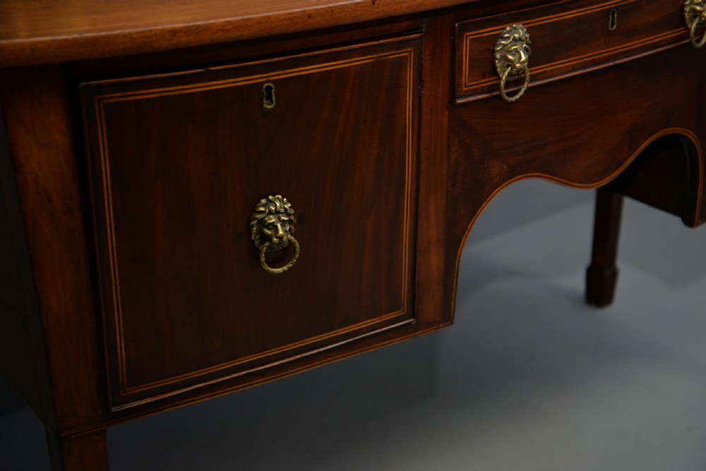 George III Georgian Mahogany Inlaid Bow-Front Sideboard View XI