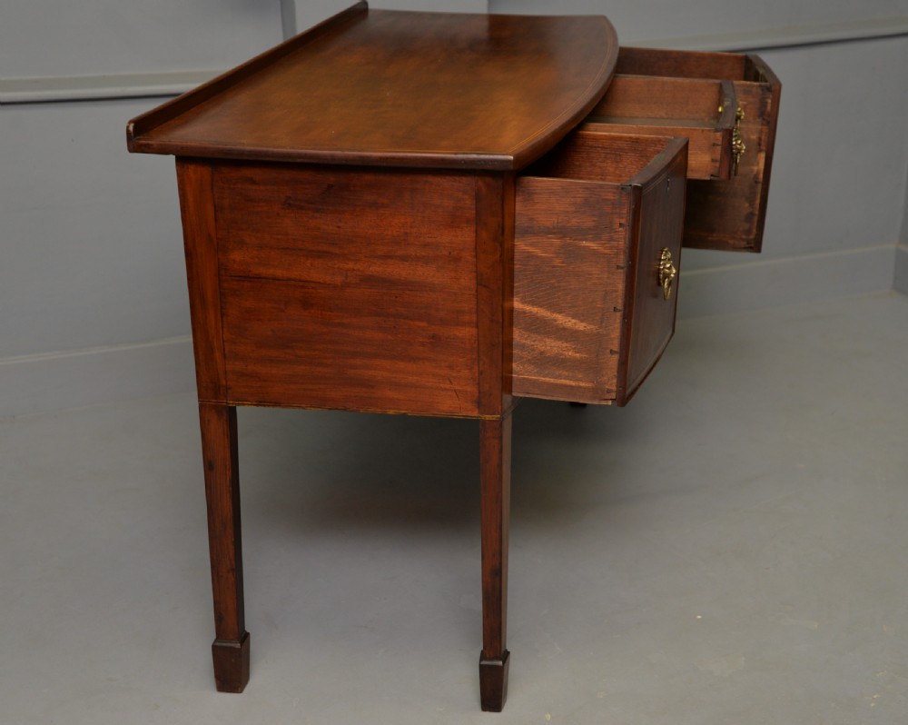 George III Georgian Mahogany Inlaid Bow-Front Sideboard View XII