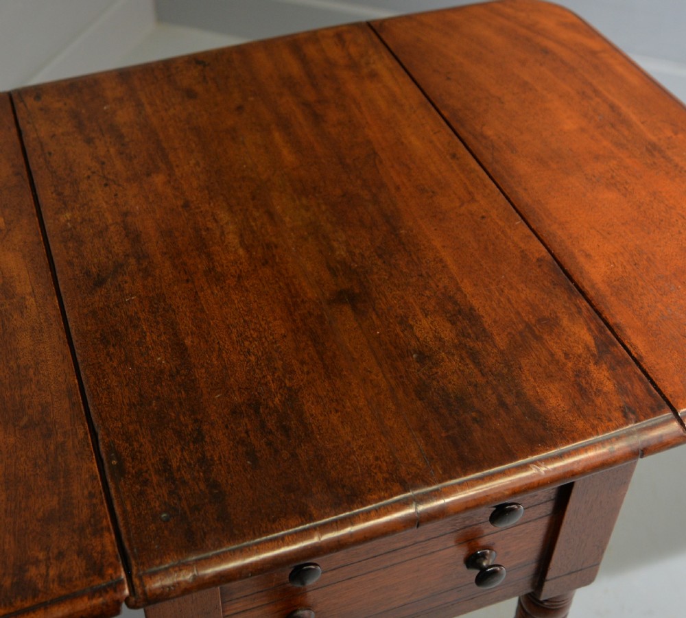 Elegant Regency Mahogany Pembroke Work Sewing Side Lamp Table View XVII