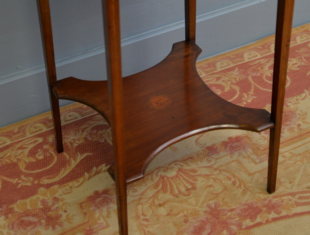 Edwardian Sheraton Style Mahogany Bijouterie Trinket Display Table View XII