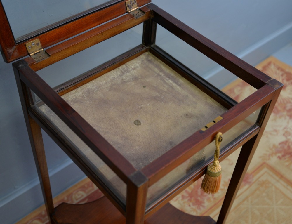 Edwardian Sheraton Style Mahogany Bijouterie Trinket Display Table View XIII