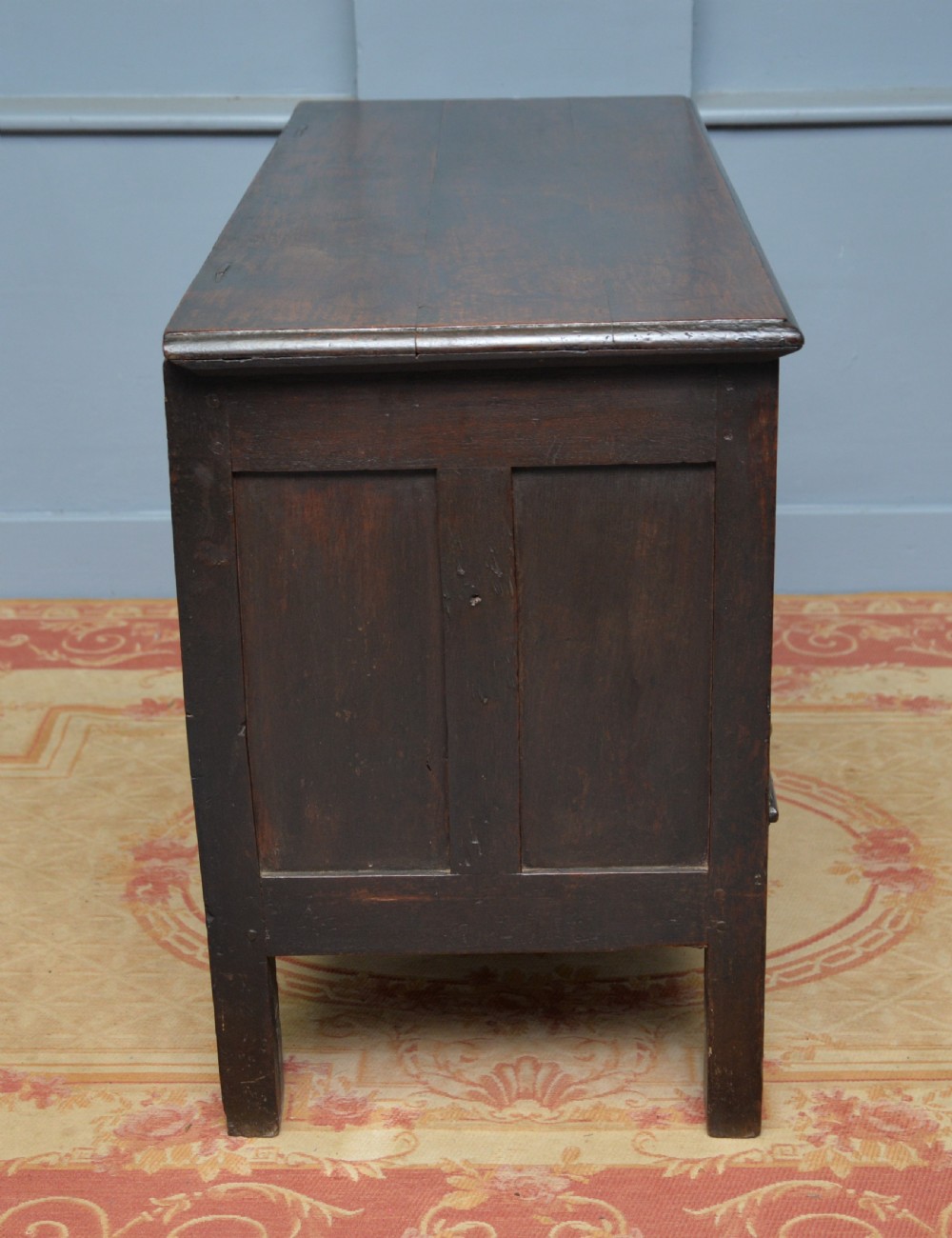 Charming 17th Century Carved Oak Mule Chest View XI