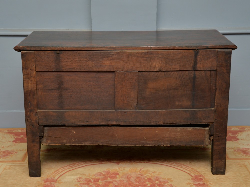 Charming 17th Century Carved Oak Mule Chest View XII