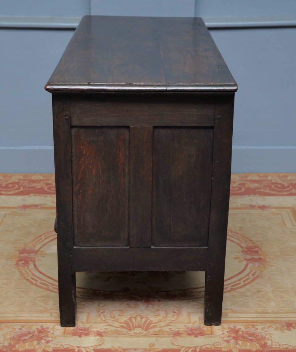 Charming 17th Century Carved Oak Mule Chest View XIII