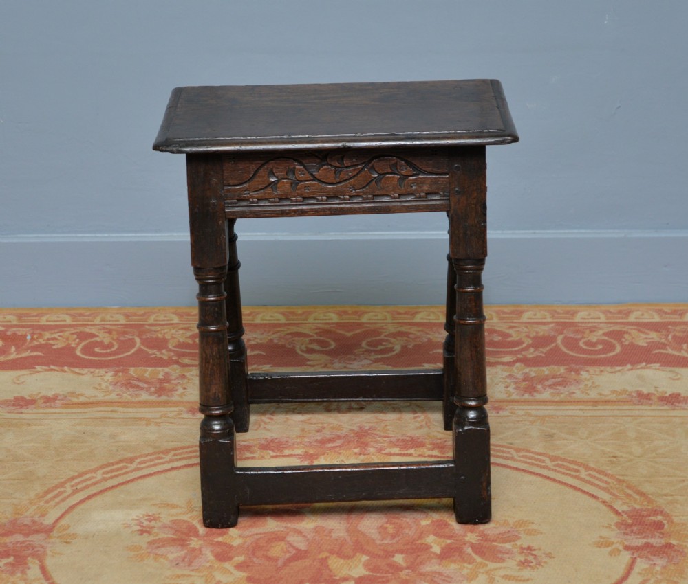 17th Century Carved Oak Joint Stool View IX