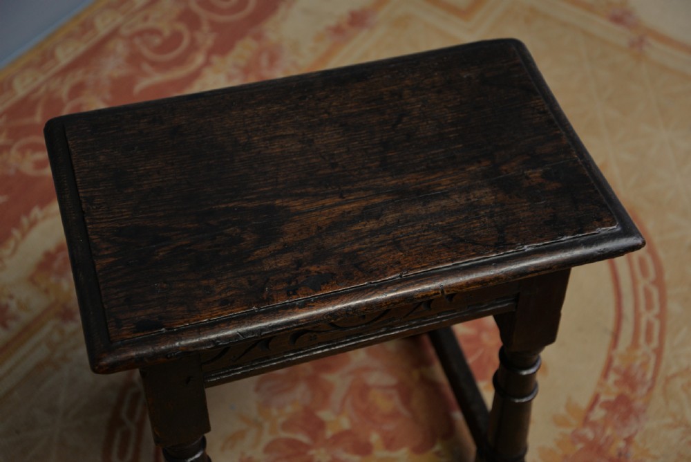 17th Century Carved Oak Joint Stool View XV